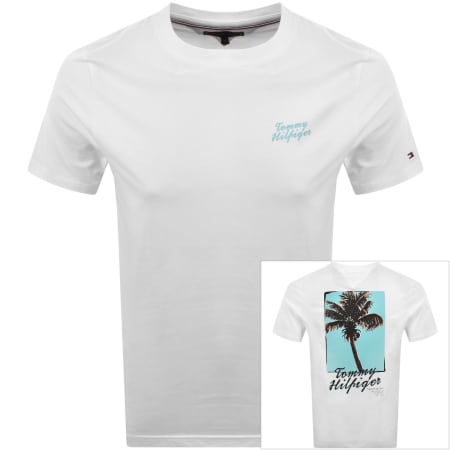 Product image for Tommy Hilfiger Palm Photo Logo T Shirt White