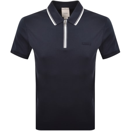Product image for Calvin Klein Supima Tipped Zip Polo Navy