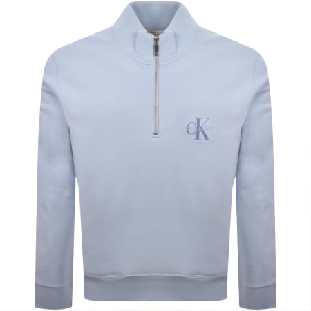 Product image for Calvin Klein Jeans Monologo Zip Sweatshirt Blue