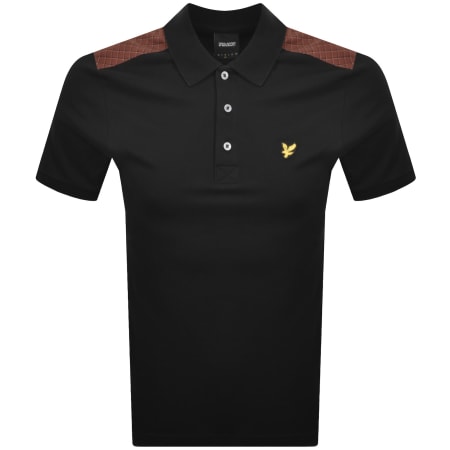 Product image for Lyle And Scott Check Panelled Polo T Shirt Black