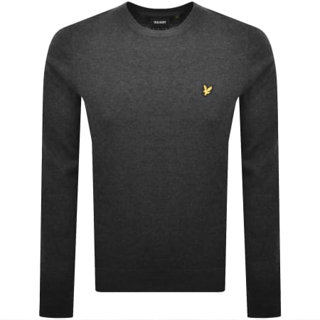 Product image for Lyle And Scott Cotton Merino Jumper Charcoal Grey