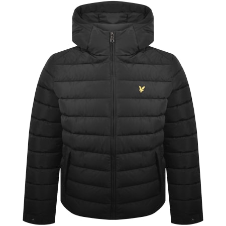 Product image for Lyle And Scott Hooded Quilted Jacket Jet Black