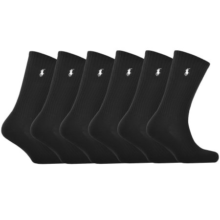 Product image for Ralph Lauren 6 Pack Crew Socks Black