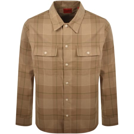 Product image for HUGO Check Ernio Shirt Beige