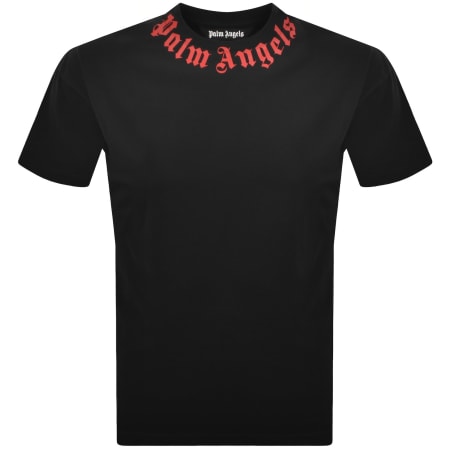 Product image for Palm Angels Neck Logo T Shirt Black