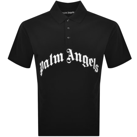 Product image for Palm Angels Curved Logo Polo Black