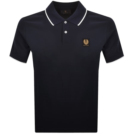 Product image for Belstaff Tipped Polo T Shirt Dark Ink Navy