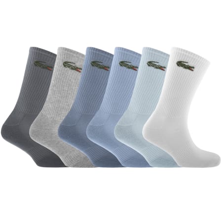 Product image for Lacoste 6 Pack Ribbed Crew Socks