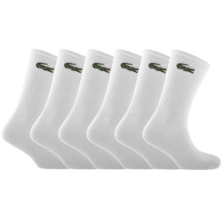Product image for Lacoste 6 Pack Sport Crew Socks White