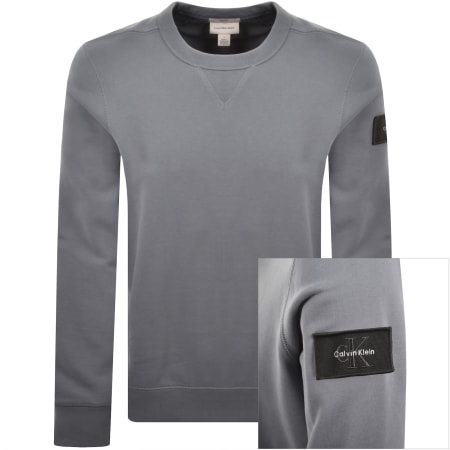 Product image for Calvin Klein Jeans Terry Badge Sweatshirt Grey