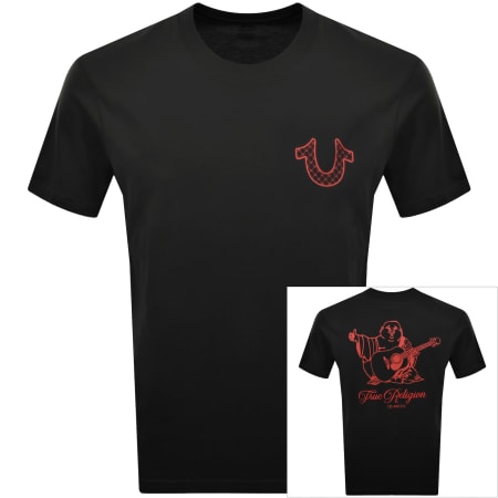 Product image for True Religion Filled Script Buddha T Shirt Black