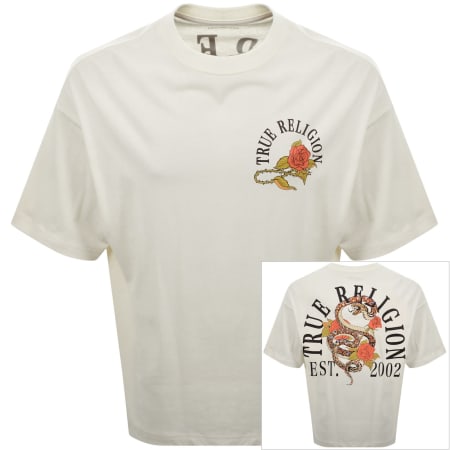 Product image for True Religion Floral Snake Oversized T Shirt Cream