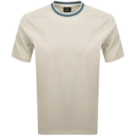 Product image for Paul Smith Striped Regular Fit T Shirt Cream