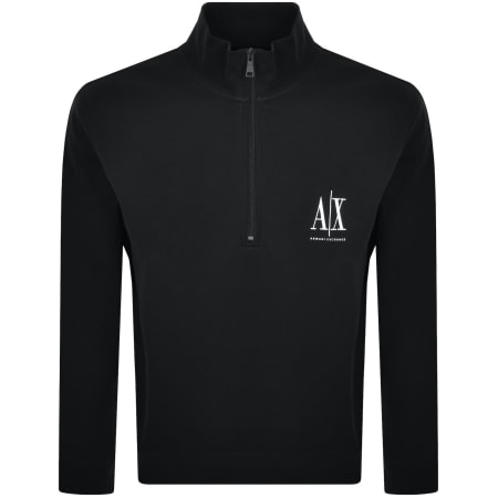 Product image for Armani Exchange Quarter Zip Sweatshirt Black