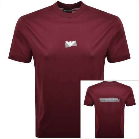 Product image for Emporio Armani Logo T Shirt Merlot Red