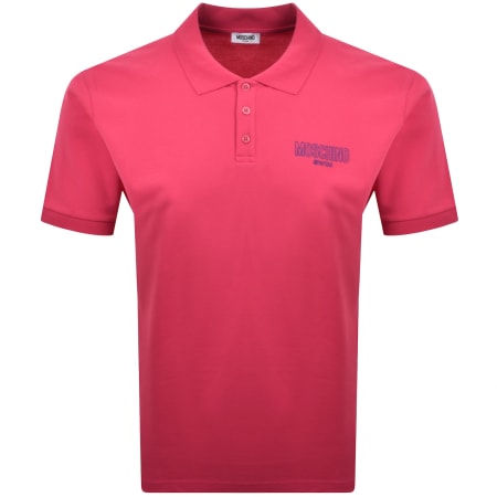 Product image for Moschino Swim Short Sleeved Polo T Shirt Pink