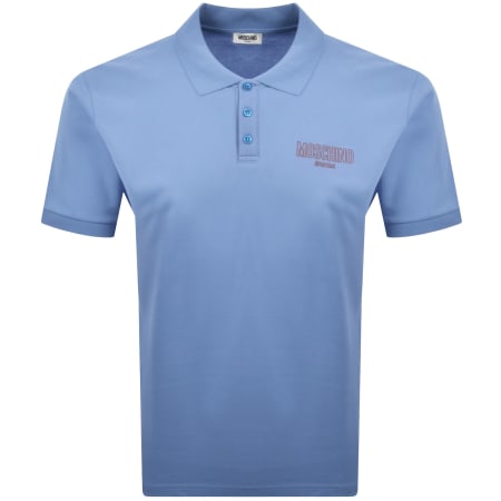 Product image for Moschino Swim Short Sleeved Polo T Shirt Blue