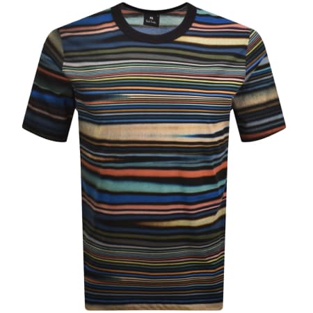 Product image for Paul Smith Striped Regular Fit T Shirt Black