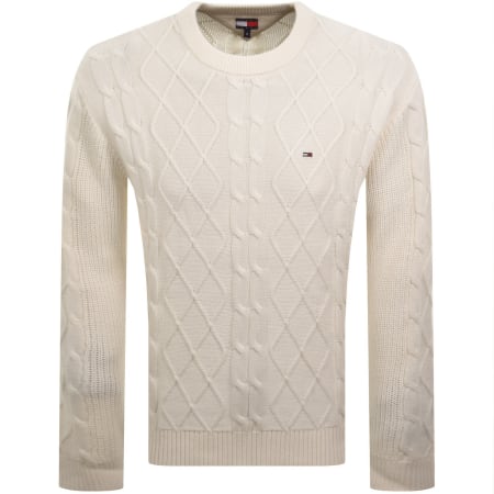 Product image for Tommy Jeans Cable Knit Jumper Off White