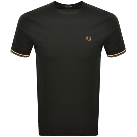 Product image for Fred Perry Twin Tipped Cuff T Shirt Green