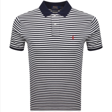 Product image for Ralph Lauren Stripe Polo T Shirt Navy