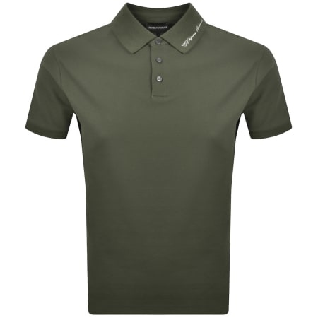 Product image for Emporio Armani Short Sleeved Polo T Shirt Green