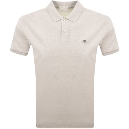 Product image for Gant Regular Fit Shield Pique Polo T Shirt Grey