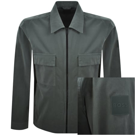 Product image for BOSS Lorum Full Zip Overshirt Green