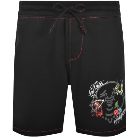 Product image for True Religion Buddha Face Fleece Shorts Black