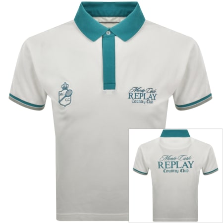 Product image for Replay Short Sleeved Polo T Shirt Cream