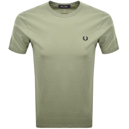 Product image for Fred Perry Ringer T Shirt Seagrass Green