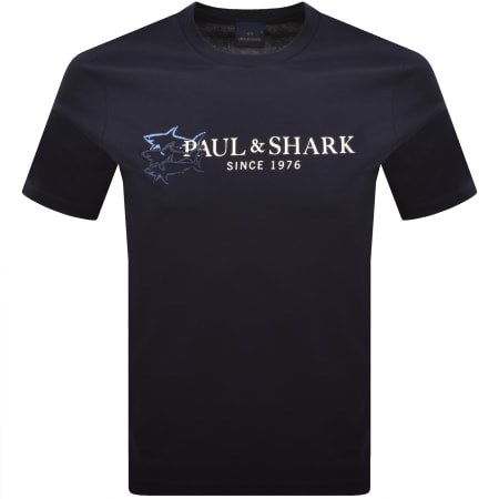 Product image for Paul And Shark Logo Graphic T Shirt Navy