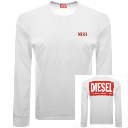 Product image for Diesel T Boxt Long Sleeve T Shirt White