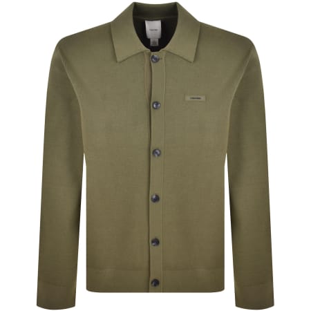 Product image for Calvin Klein Knit Polo Jumper Green