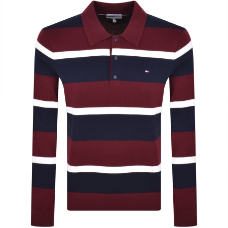 Product image for Tommy Hilfiger Cashmere Polo Jumper Red