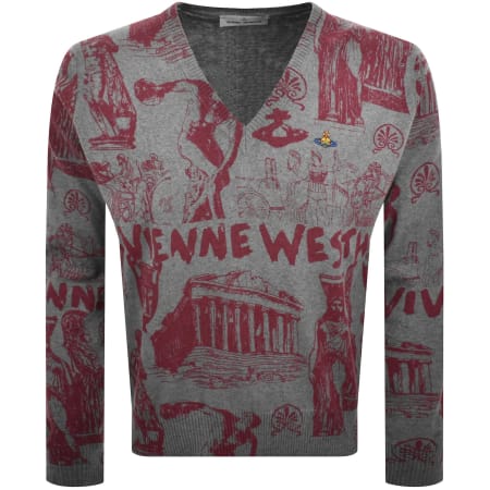Product image for Vivienne Westwood Julian V Neck Jumper Grey
