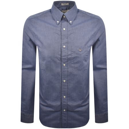 Product image for Gant Oxford Long Sleeved Shirt Blue