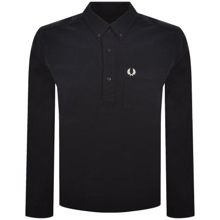Product image for Fred Perry Long Sleeve Pullover Shirt Navy