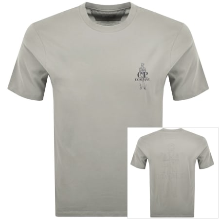 Product image for CP Company Comfort Logo T Shirt Flint Grey
