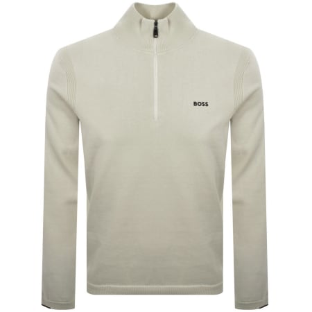 Product image for BOSS Ever X Quarter Zip Jumper Beige