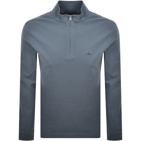 Product image for CP Company Long Sleeve Polo T Shirt Blue