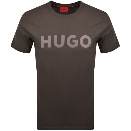 Product image for HUGO Dulivio Crew Neck T Shirt Brown