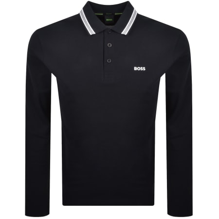 Product image for BOSS Plisy Long Sleeve Polo Dark Blue