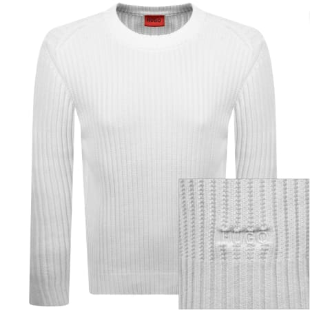 Product image for HUGO Sribban Knit Jumper White