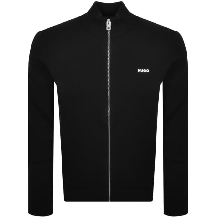 Product image for HUGO San Jacomo Full Zip Knit Jumper Black