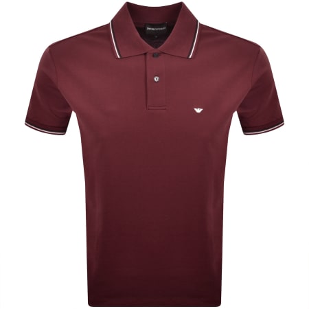 Product image for Emporio Armani Short Sleeved Polo T Shirt Burgundy