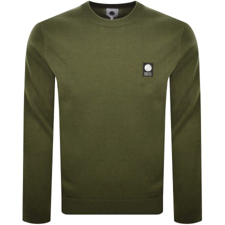 Product image for Pretty Green Merino Blend Knit Jumper Khaki