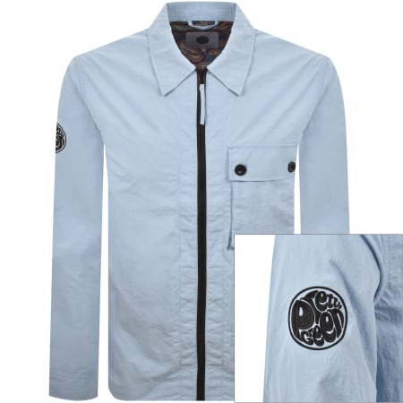 Product image for Pretty Green Heaton Zip Overshirt Blue