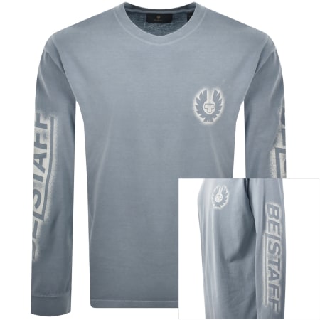 Product image for Belstaff Competition Long Sleeve T Shirt Blue