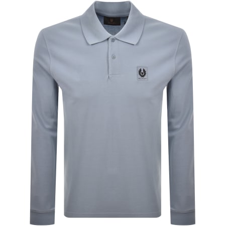 Product image for Belstaff Long Sleeve Polo T Shirt Blue